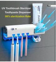 UV Sterilizer Holder for Toothbrushes and Toothpaste Dispenser