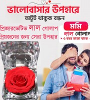 Real Red Rose Flower With Crystal Box(Preserved)