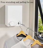 13.8 Feet Telescopic Clothes Hangers Indoor Outdoor Clothes Rack Wall Mounted Magic Laundry Hooks